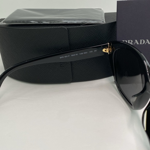 New Prada PR 16XS Women's Irregular Sunglasses, Black - Picture 7 of 12